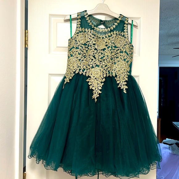 Green & Gold Formal Dress